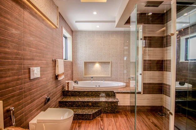 Baño suite con ducha y jacuzzi